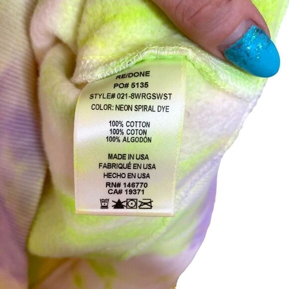 Re/done Tie Dye Cotton Jersey Sweatshirt - Picture 10 of 12